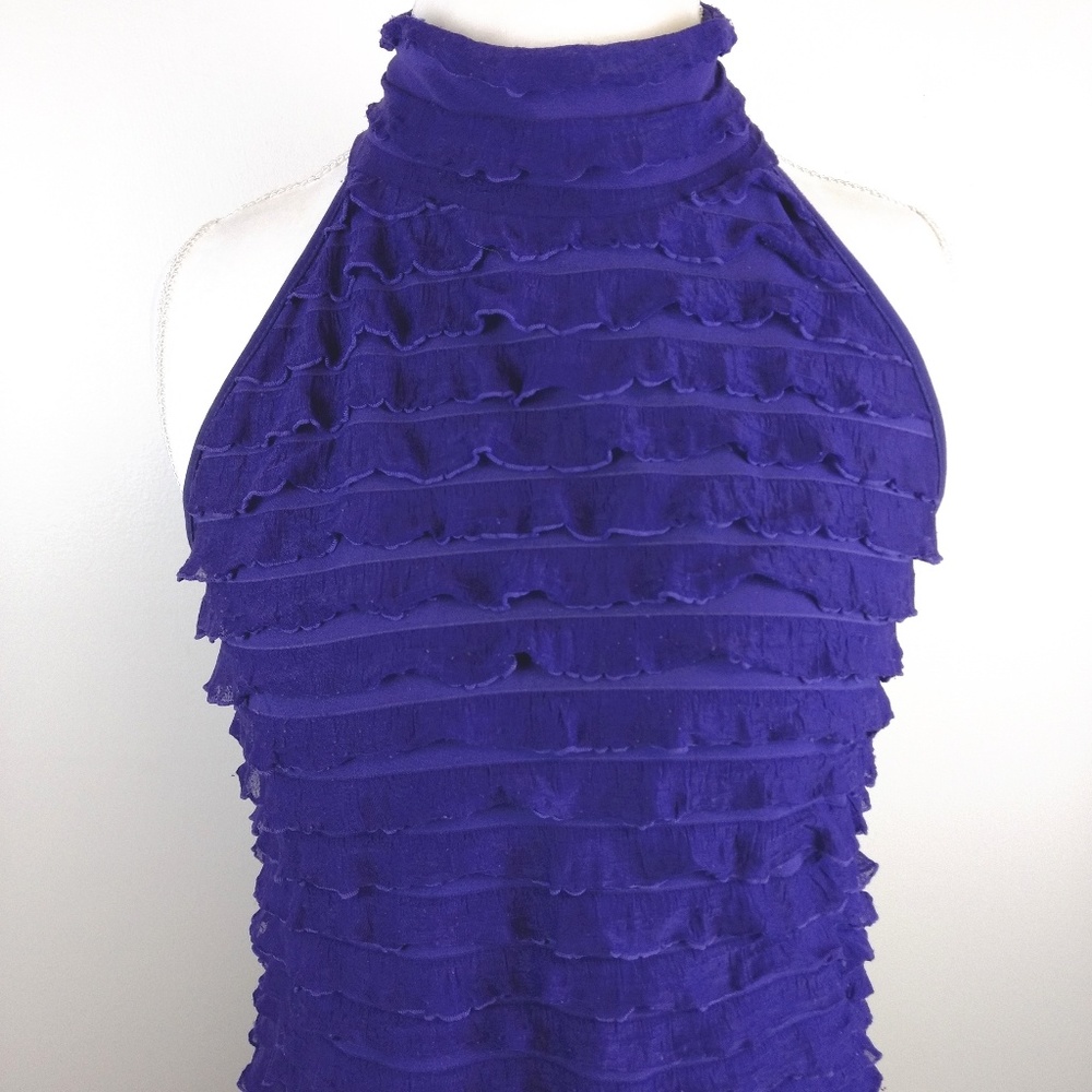 Purple Sleeveless Top Ruffle Layers Size Large - Picture 2 of 5